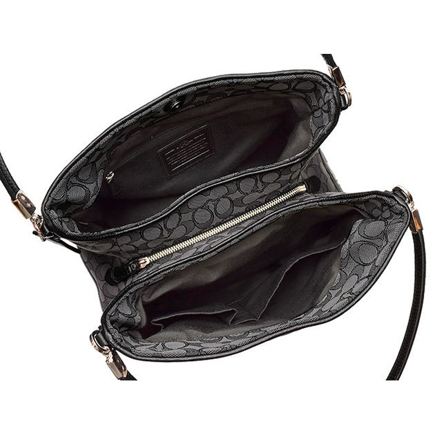 Phoebe Outline Shoulder Bag In Signature Canvas Black / Smoke Black # F36184